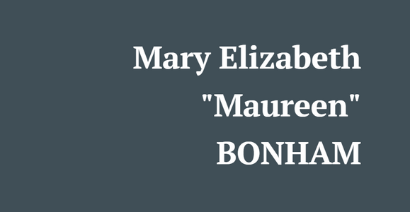 Maureen Bonham Obituary