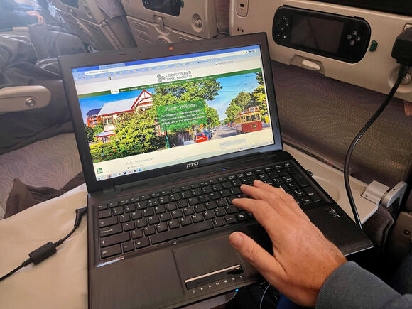 Denis launches the website from 40,000 feet!